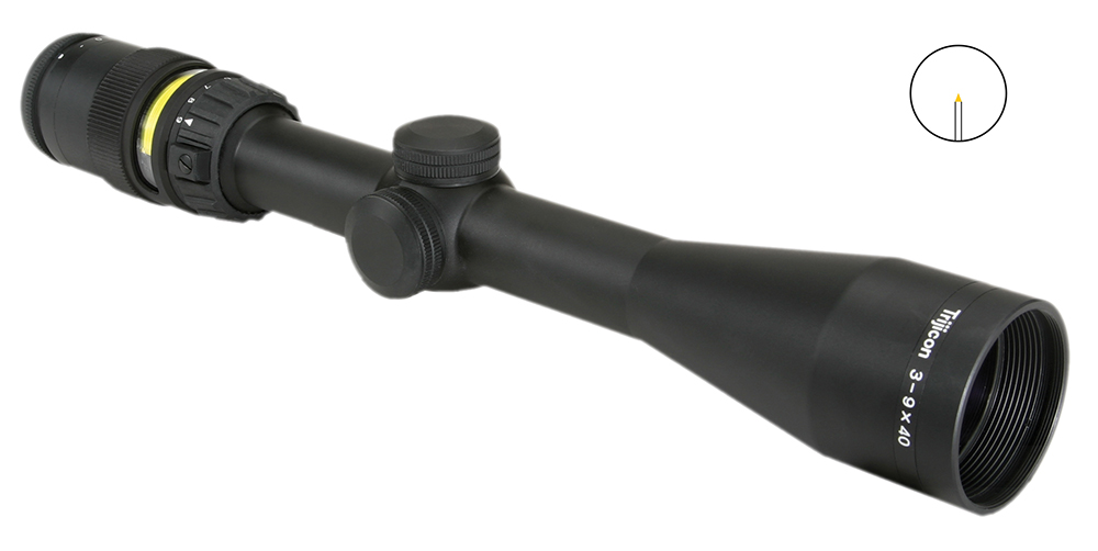 Trijicon 200000 AccuPoint Black Hardcoat Anodized 3-9x40mm 1" Tube Illuminated Amber Triangle Post Reticle
