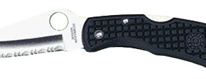 Spyderco Endura 3.75" Folding Clip Point Serrated VG-10 SS Blade/Black Textured FRN Handle Includes Pocket Clip