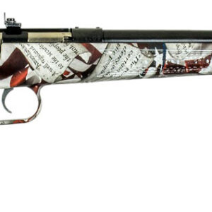 Crickett KSA2168 Youth 22 LR 1rd 16.12" Blued Barrel & Receiver, Fixed Front/Adjustable Rear Peep Sight, American Flag/Amendment Synthetic Stock w/11.5" LOP, Rebounding Firing Pin Safety