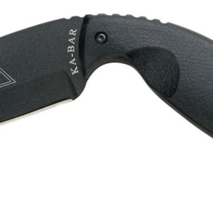 Ka-Bar 1482 TDI Law Enforcement Large 3.69" Fixed Drop Point Plain Black AUS-8A SS Blade, Black Zytel Handle, Includes Belt Clip/Sheath
