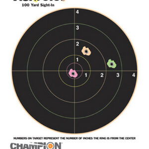 Champion Targets 45824 VisiColor Bullseye Paper Hanging Pistol/Rifle 8.50" x 11" Multi-Color Includes Pasters 10 Pack