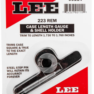 Lee Precision 90114 Case Length Gauge 223 Rem Steel Works With Cutter/Lock Stud Includes Shell Holder