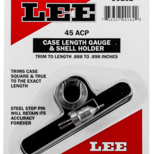 Lee Precision 90162 Case Length Gauge Silver 45 ACP Steel, Works With Cutter/Lock Stud Includes Shell Holder