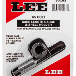 Lee Precision 90163 Case Length Gauge 45 Colt (LC) Steel Works With Cutter/Lock Stud Includes Shell Holder