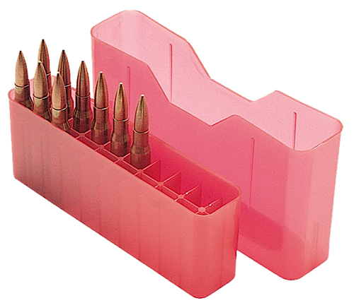 MTM Case-Gard J20XS29 Slip-Top Ammo Box Multi-Caliber Clear Red Polypropylene 20rd