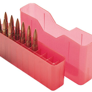 MTM Case-Gard J20L29 Slip-Top Ammo Box Multi-Caliber Clear Red Polypropylene 20rd