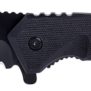 Humvee Adventure Gear HMVKTR15 Tactical Recon 3" Folding Drop Point Part Serrated Black Stainless Steel Blade/Black Textured Features Glass Breaker/Seat Belt Cutter Includes Pocket Clip