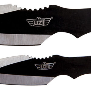 Uzi Accessories UZKTRW002 Throwing Knives Fixed Spear Point Plain Black Stainless Steel Blade Black Stainless Steel Handle Includes