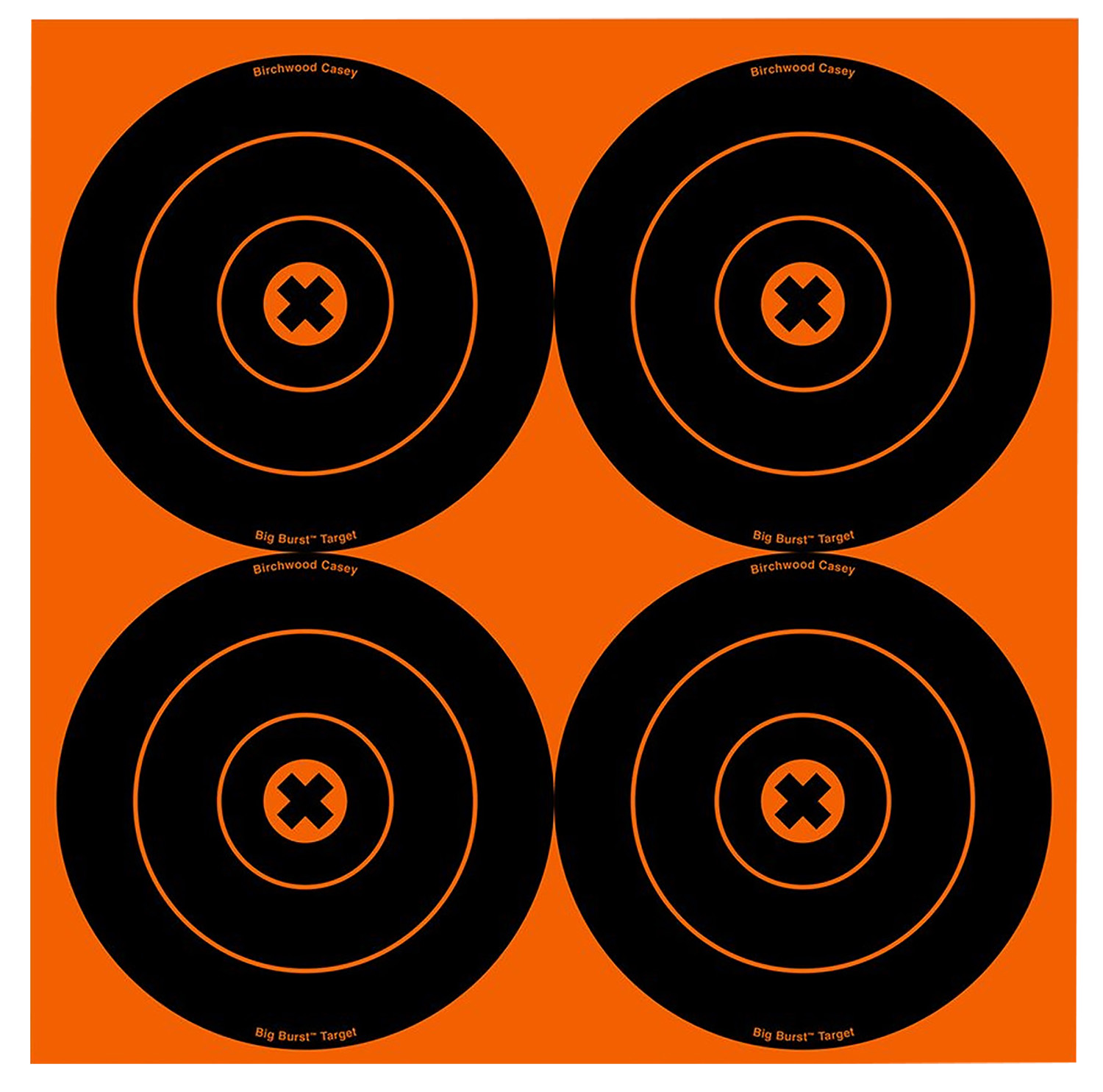 Birchwood Casey 36612 Big Burst Revealing Target Self-Adhesive Paper Black/Orange 6" Bullseye 12 Pack