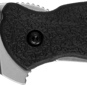 Kershaw 1620 Scallion 2.40" Folding Flipper Plain Bead Blasted 420HC SS Blade Black Glass-Filled Nylon Handle Includes Pocket Clip