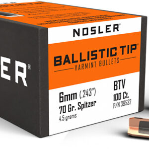 Nosler 39532 Ballistic Tip 6mm 70gr Spitzer Point 100/Box