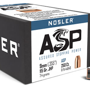 Nosler 44848 Assured Stopping Power 9mm 115gr Jacketed Hollow Point 250/Box