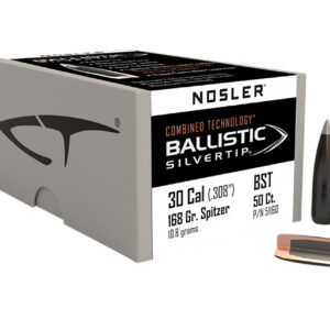Nosler 51160 Ballistic Silvertip 30Cal 168gr Spitzer Point 50/Box