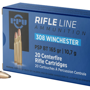 PPU PP3082 Standard Rifle 308Win 165gr Pointed Soft Point Boat Tail 20 Per Box/10 Case
