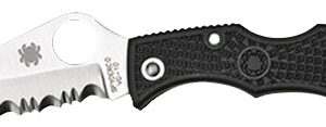 Spyderco LBKS3 Ladybug 3 1.94" Folding Modified Clip Point Serrated VG-10 SS Blade Black FRN Handle