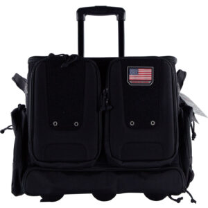 GPS Bags T2112ROBB Rolling Tactical Black 1000D Nylon Teflon Coating with Foam Cradle Holds 6 Handguns, Storage Pockets Holds 4 Additional Guns, Telescoping Handle & ATV Wheels