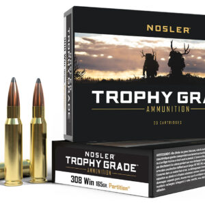 Nosler 60053 Trophy Grade 308 Win 165 gr Nosler Spitzer Partition 20 Per Box/ 10 Case