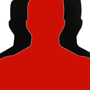 Birchwood Casey 35701 Dirty Bird Silhouette Tagboard Hanging Pistol 12" x 18" Black/Red White Impact Splatter 100 Per Pkg