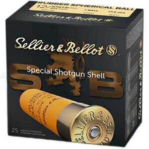 Sellier & Bellot SB12RBA Shotgun 12Gauge 2.75" 2 11/16oz 1 Rubber Ball Shot 25 Box/10 Case