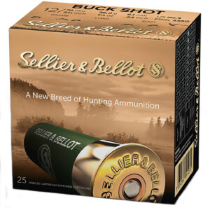 Sellier & Bellot SB12BSB Hunting 12Gauge 2.75" 27Pellets 1 1/4oz 4Buck Shot 25 Box/10 Case
