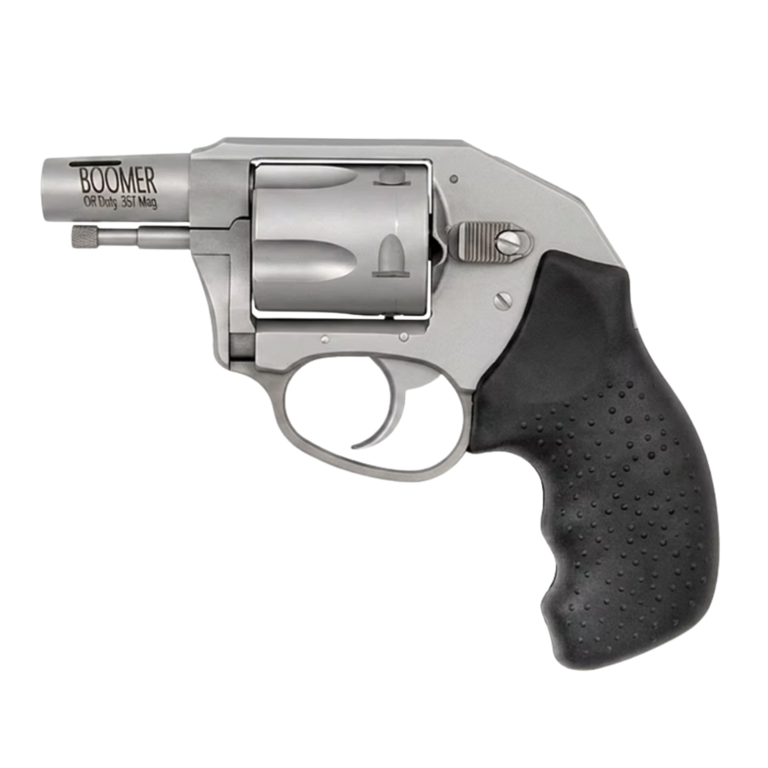 CHARTER ARMS BOOMER 357 MAG 2IN BARREL 5RD STAINLESS STEEL RUBBER GRIP CONCEALED HAMMER 73559