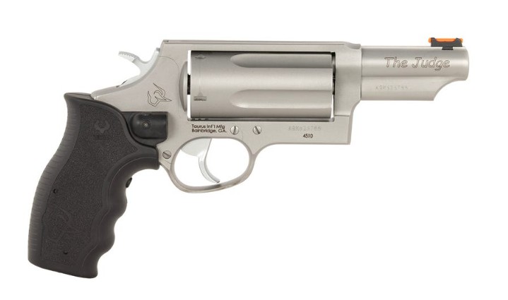 TAURUS JUDGE .45 COLT/.410 GA 3IN MAG BARREL 5RD STAINLESS STEEL FIBER OPTIC FRONT SIGHT VIRIDIAN LASER 2-441039MAGVL
