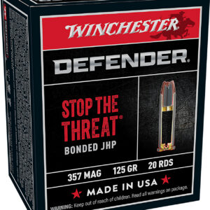 Winchester Ammo S357MPDB Defender 357Mag 125gr Bonded Jacket Hollow Point 20 Per Box/10 Case