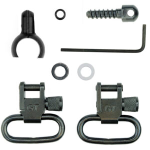 GrovTec US Inc GTSW46 Barrel Band Swivel Set Shotgun 1" Black Steel