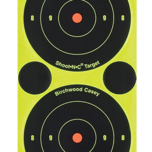 Birchwood Casey 34375 Shoot-N-C Reactive Target Self-Adhesive Paper Black/Yellow 3" Bullseye 240 Pack