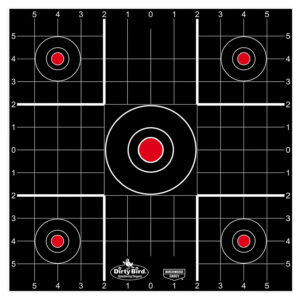 Birchwood Casey 35212 Dirty Bird Bullseye Tagboard Hanging 12" Black/Red 12 PK