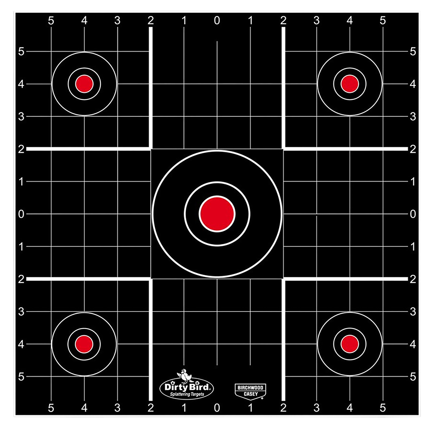 Birchwood Casey 35212 Dirty Bird Bullseye Tagboard Hanging 12" Black/Red 12 PK