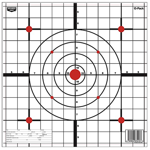 Birchwood Casey 37213 EZE-Scorer 12" Bullseye Paper Hanging Black/White 13 Per Pkg