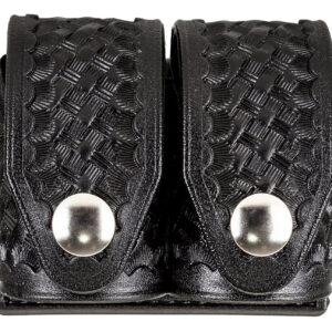 HKS 203BMBN SpeedLoader Case Double Medium Black Hytrel Belt Loop Belts 2.25" Wide