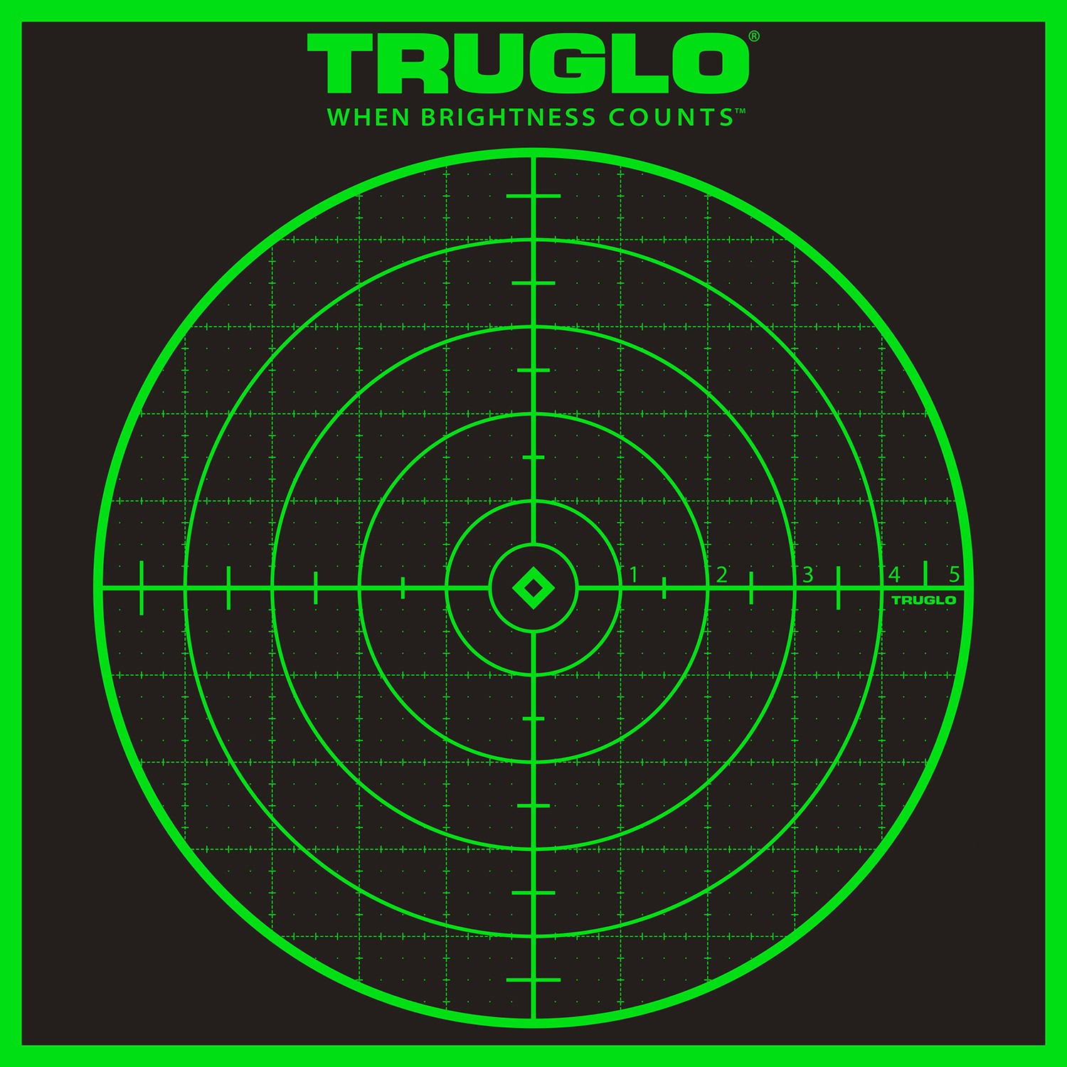 TruGlo TG10A6 Tru-See Grid Self-Adhesive Heavy Paper Black/Green 12"x12" Bullseye 6 Pack