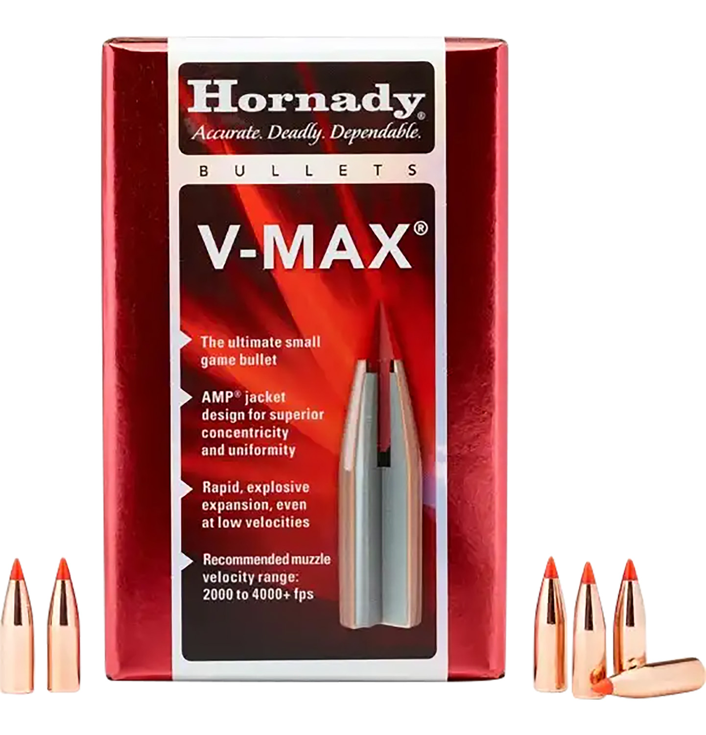 Hornady 22411 V-Max 6mm .243 58 gr 100 Per Box/ 40 Case