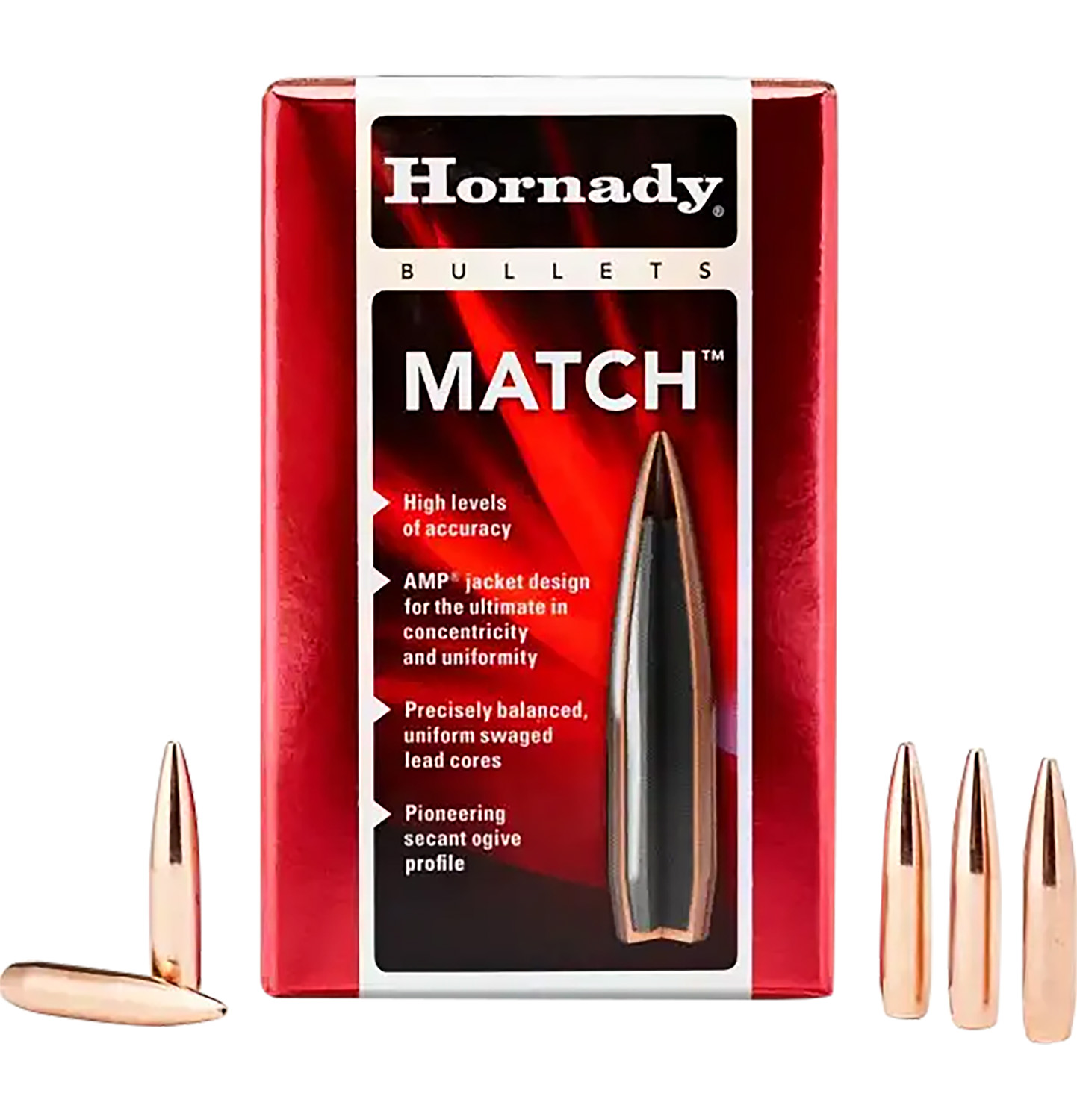 Hornady 2279 Match 22 Cal .224 75 gr Hollow Point Boat Tail Match 100 Per Box/ 25 Case