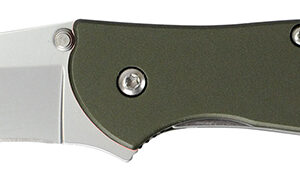 Kershaw 1660OL Leek 3" Folding Drop Point Plain Bead Blasted 14C28N Steel Blade Olive Drab Anodized Aluminum Handle Includes Pocket Clip