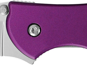 Kershaw 1660PUR Leek 3" Folding Drop Point Plain Bead Blasted 14C28N Steel Blade Purple Anodized Aluminum Handle Includes Pocket Clip