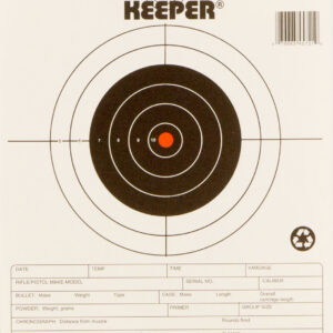 Champion Targets 45721 Score Keeper Bullseye Paper 50 yds Small Bore Rifle 8.50" x 11" Black/Orange 12 PK