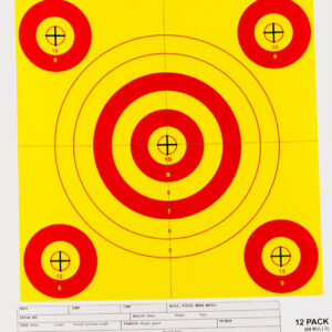 Champion Targets 45562 Shotkeeper 5-Bullseye 50-100 yds Pistol/Rifle Yellow/Red 12 PK