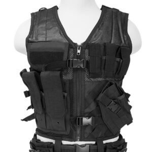 NcStar CTVL2916B Tactical Vest XL-XXL Black PVC/Mesh Webbing