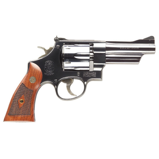 SW 27 CLASSICS 357MAG 4 BLUED CHECKERED WALNUT