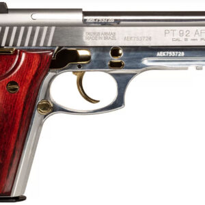 TAU PT92 9MM 5 SS GOLD ACCENT WOOD GRIPS 2 17RD