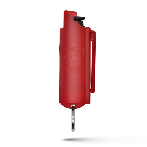PEPPER SPRAY KEYCHAIN WITH BELT CLIP - RED, QUICK ACTION