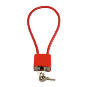 CABLE LOCK 15" RED CA DOJ MASS STATE POLICE MD ROSTER APPROVED NO LOGO