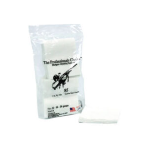 SHOTGUN CLEANING PATCHES - WHITE, 12/16/20 GAUGE, COTTON KNIT, 3" X 3", 85/PK