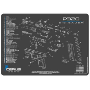 SIG SAUER P226 SCHEMATIC HANDGUN PROMAT - CHARCOAL GRAY/CERUS BLUE