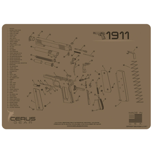 1911 SCHEMATIC HANDGUN PROMAT - COYOTE TAN