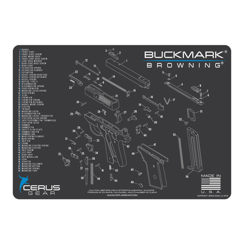 BROWNING BUCKMARK SCHEMATIC PROMAT - CHARCOAL GRE