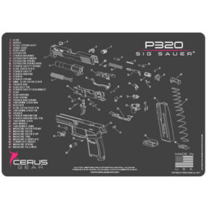 SIG SAUER P320 SCHEMATIC HANDGUN PROMAT - CHARCOAL GRAY/PINK